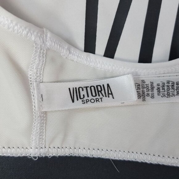 Victoria's Secret Sport Logo The Player Bra White Black Small Pullover Racerback - Picture 8 of 10